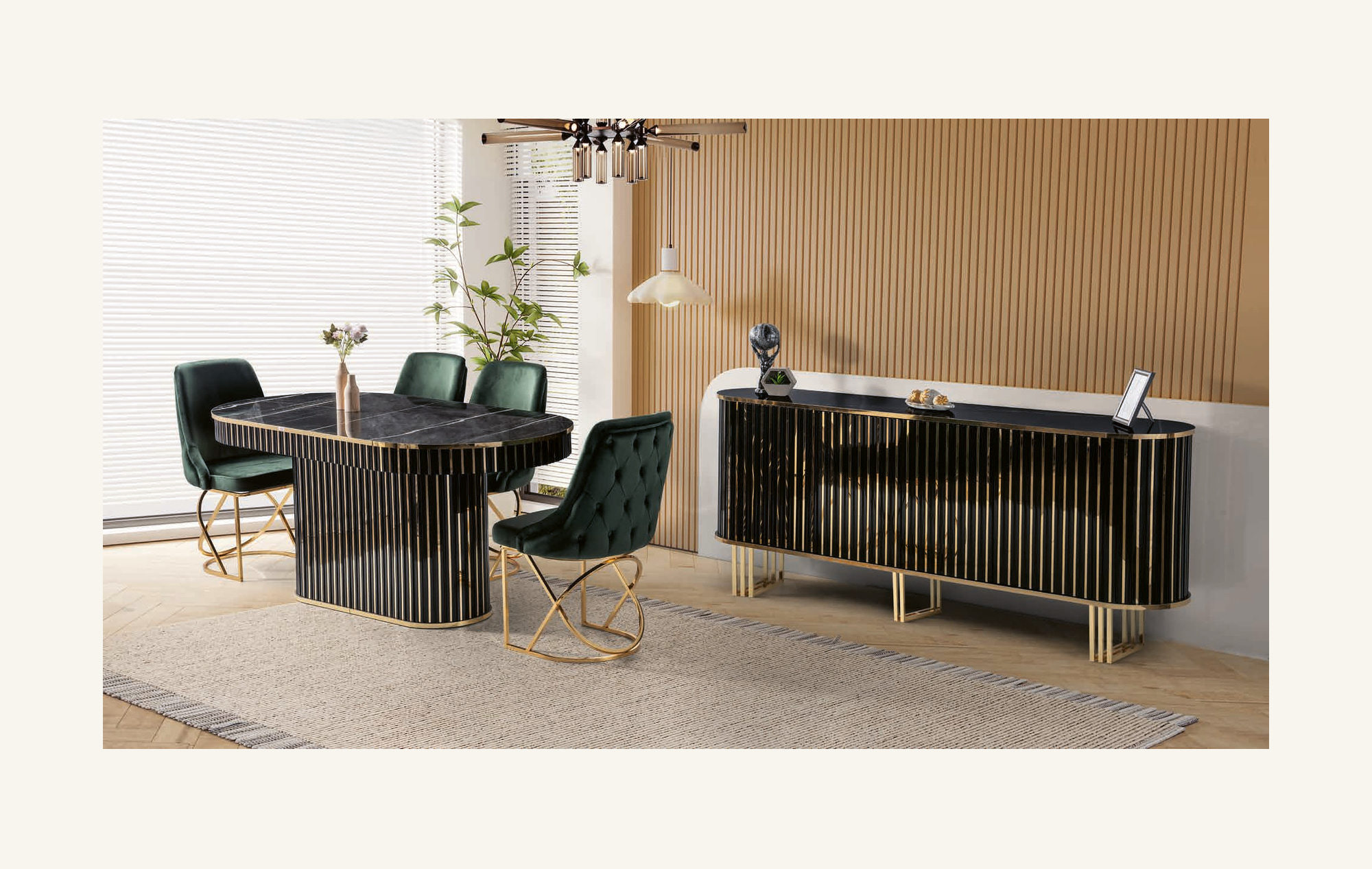 NEHİR Yemek Odası Gold Sonata